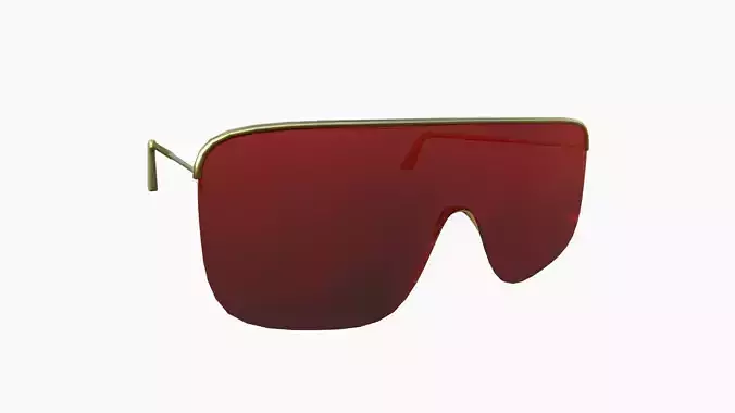 Sunglass I02 Golden Red - Character Design Fashion Low-poly 3D model