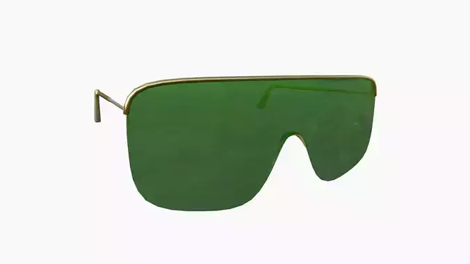 Sunglass I03 Golden Green - Character Design Fashion Low-poly 3D model