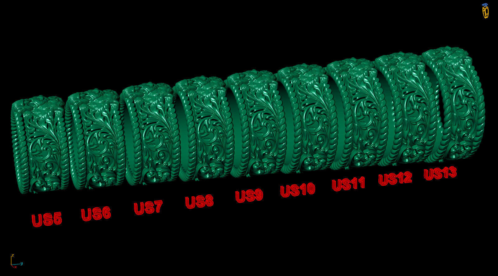 Tiger Head Engraved Pattern Wild Band 3D print model_8