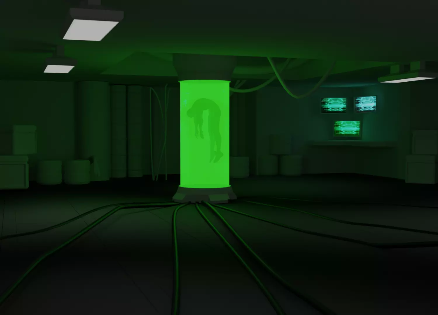 3D Sci-Fi dystopian tube  3D model_0