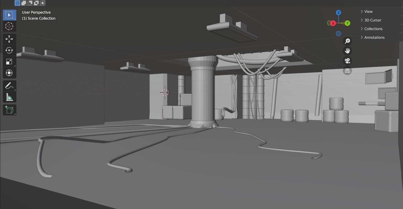 3D Sci-Fi dystopian tube  3D model_2