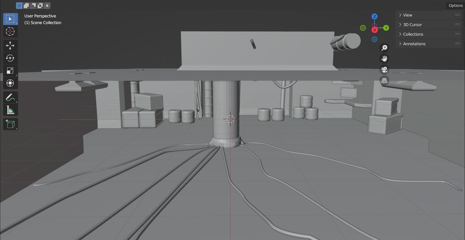 3D Sci-Fi dystopian tube  3D model_1