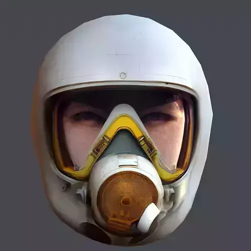 Gas mask helmet scifi Low-poly character art game space Low-poly