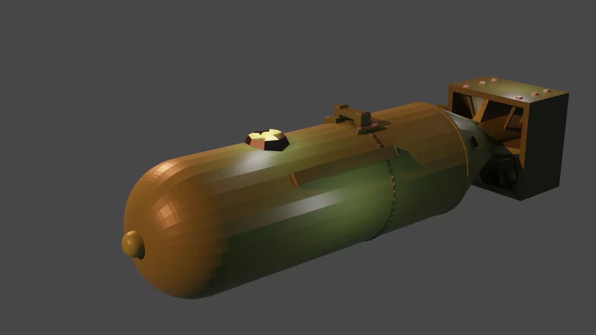 Nuclear bomb Low-poly 3D model_0