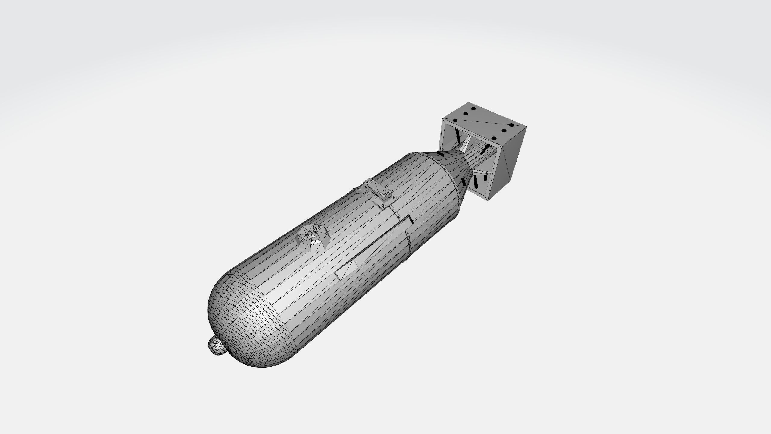 Nuclear bomb Low-poly 3D model_2