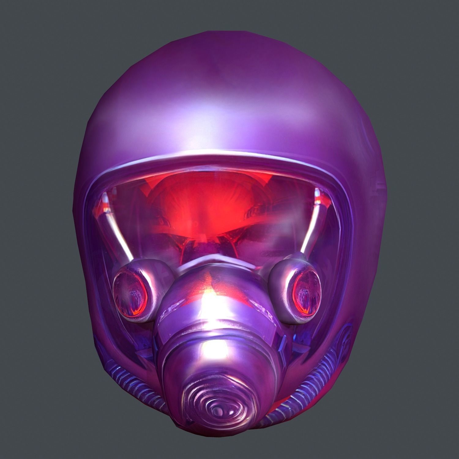 Gas mask helmet scifi Low-poly character art game space  Low-poly 3D model_5