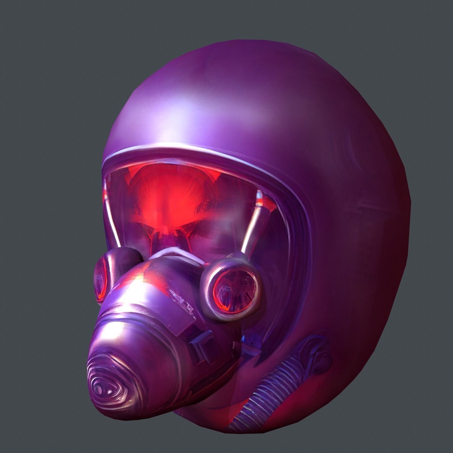 Gas mask helmet scifi Low-poly character art game space  Low-poly 3D model_2