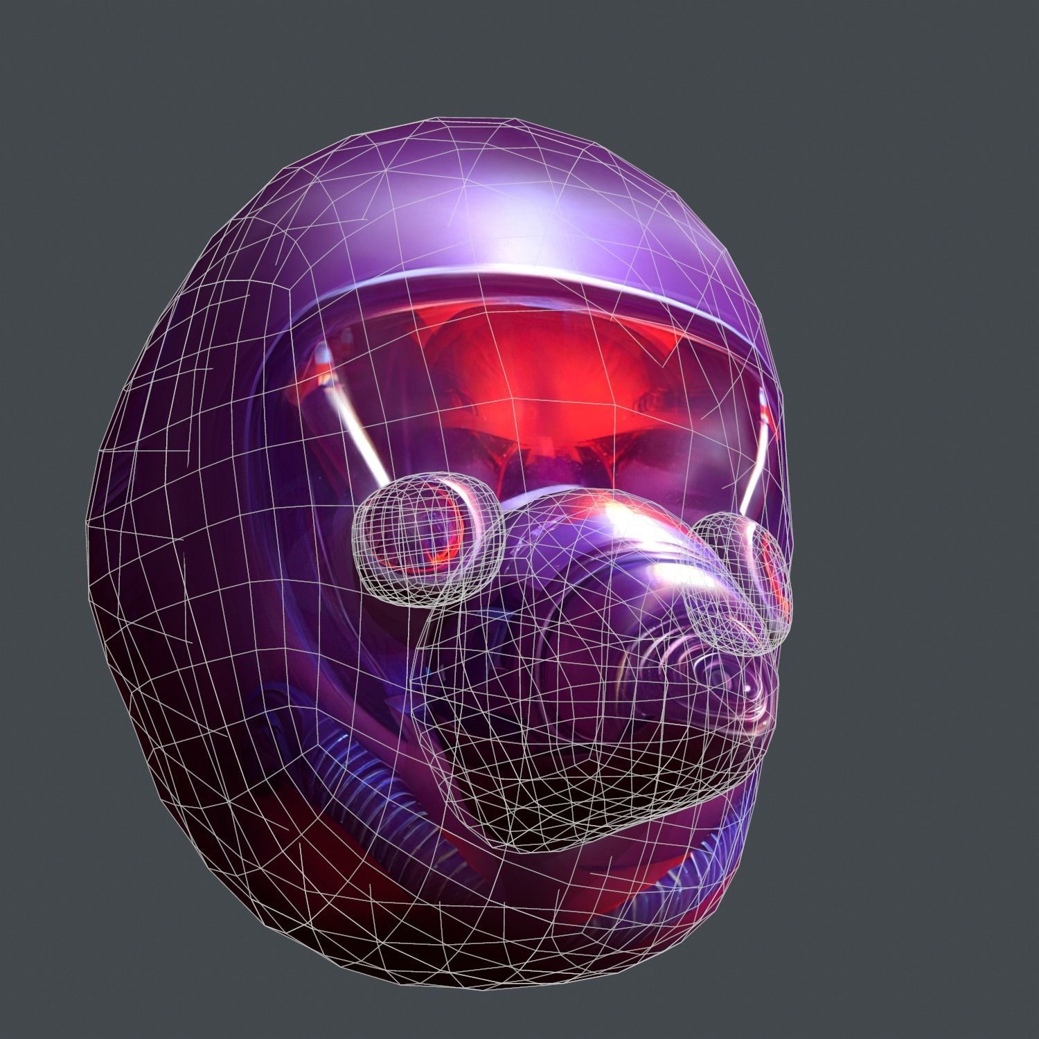 Gas mask helmet scifi Low-poly character art game space  Low-poly 3D model_6