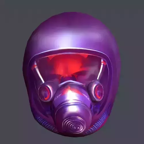 Gas mask helmet scifi Low-poly character art game space 