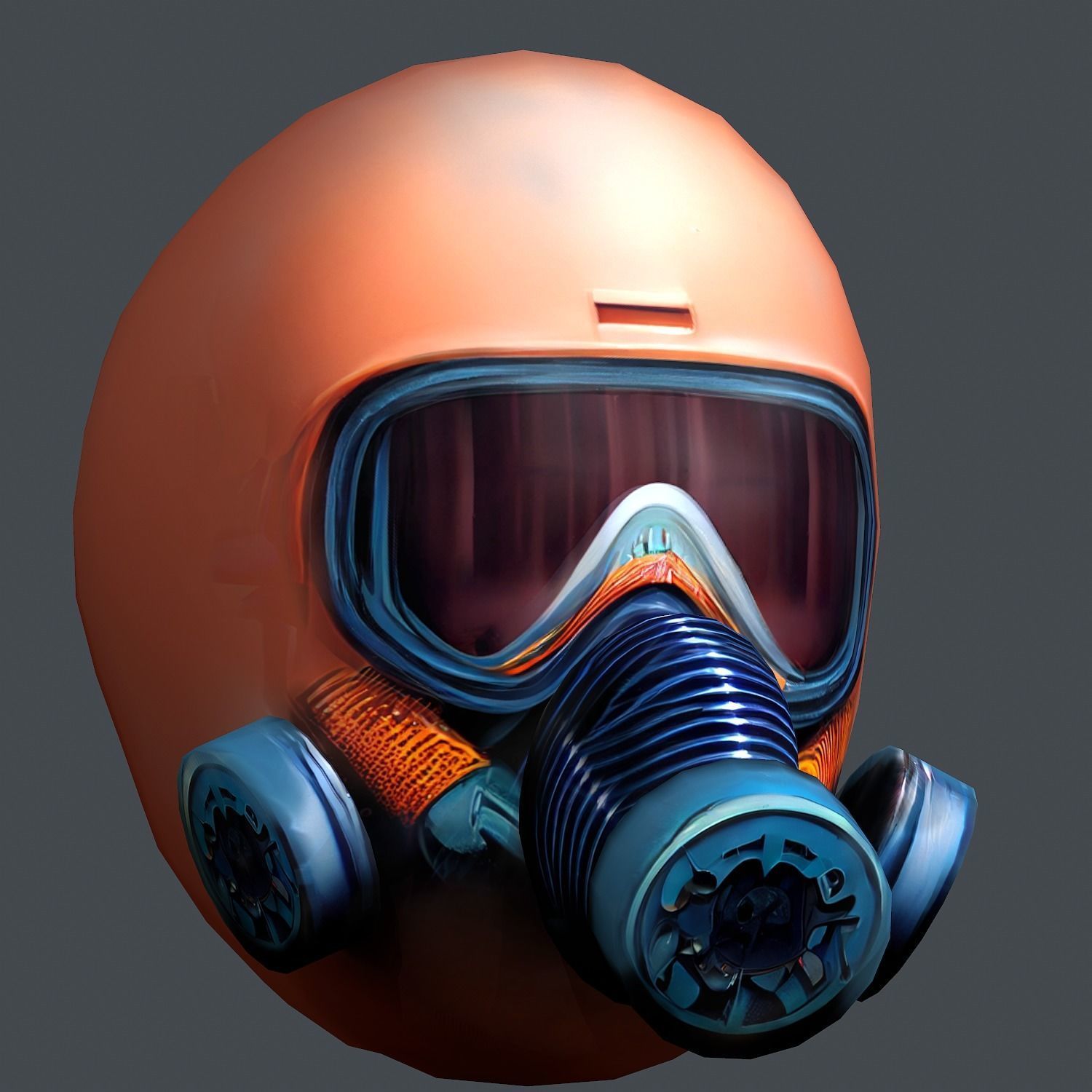 Gas mask helmet scifi Low-poly character art game space  Low-poly 3D model_3