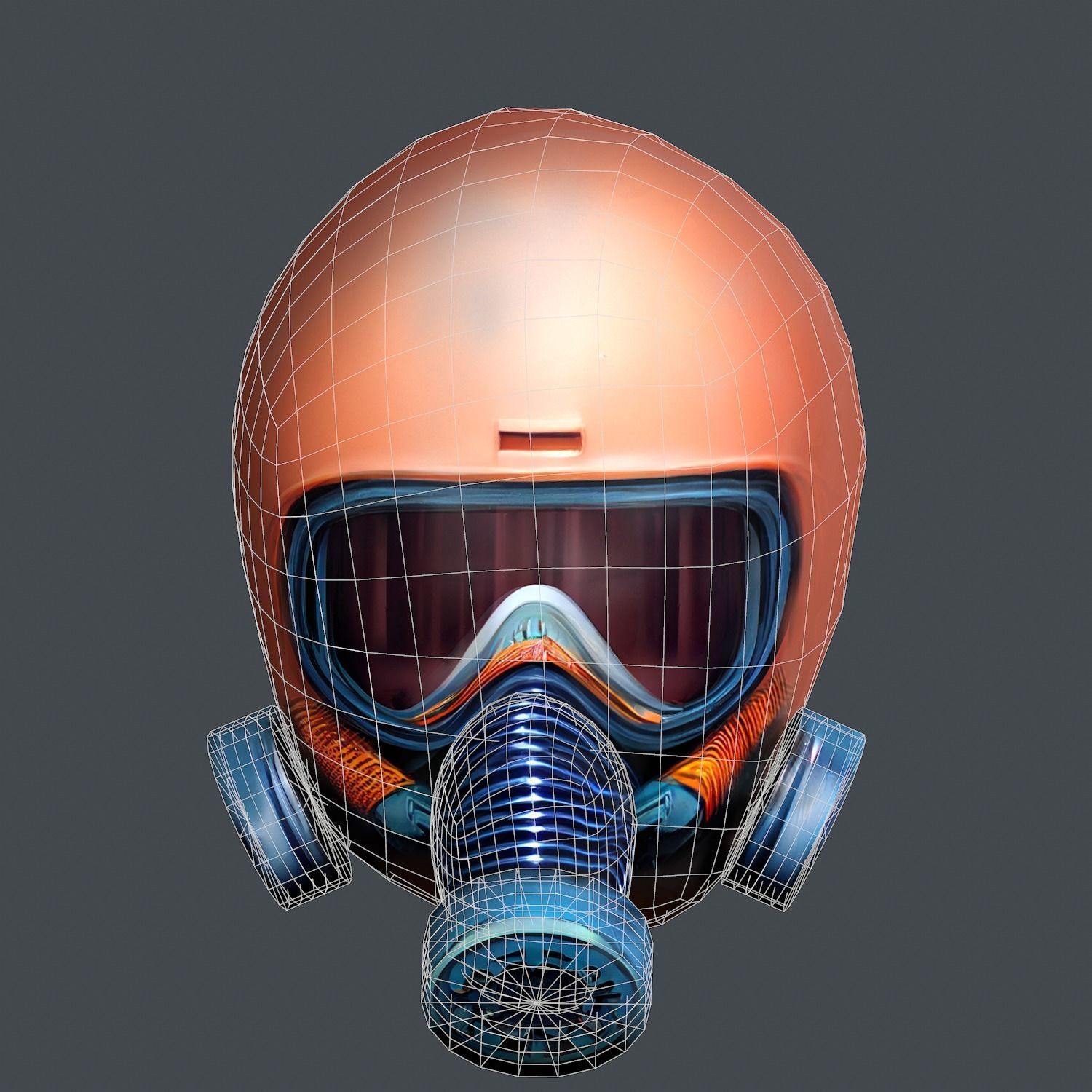 Gas mask helmet scifi Low-poly character art game space  Low-poly 3D model_8