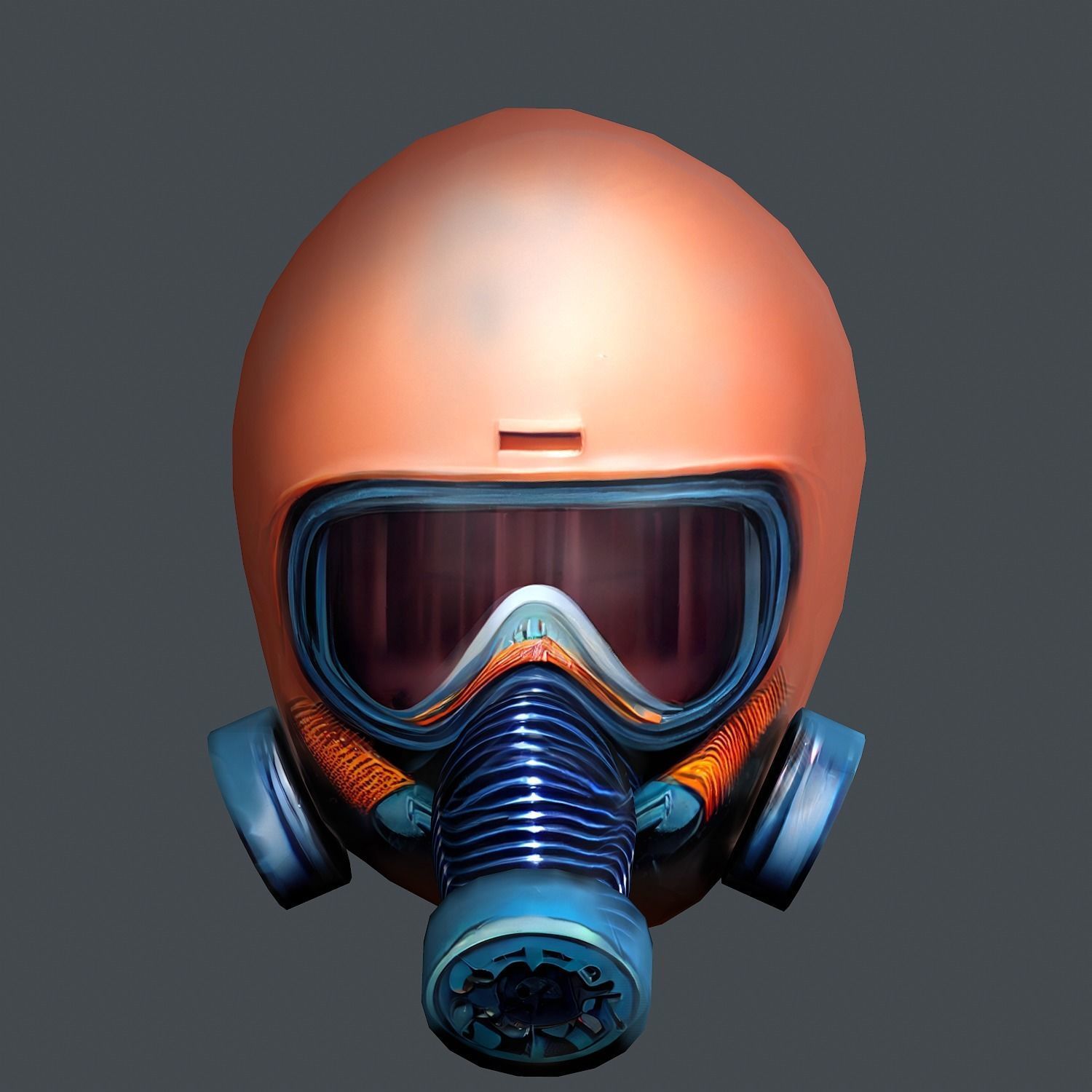 Gas mask helmet scifi Low-poly character art game space  Low-poly 3D model_7