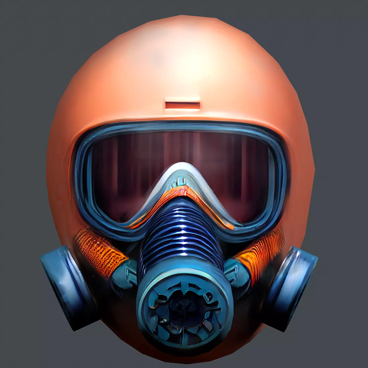 Gas mask helmet scifi Low-poly character art game space  Low-poly 3D model_0