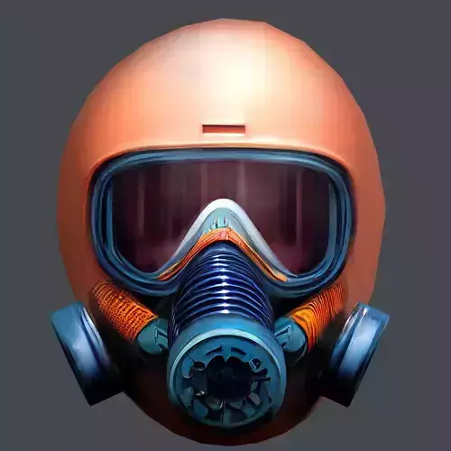 Gas mask helmet scifi Low-poly character art game space 