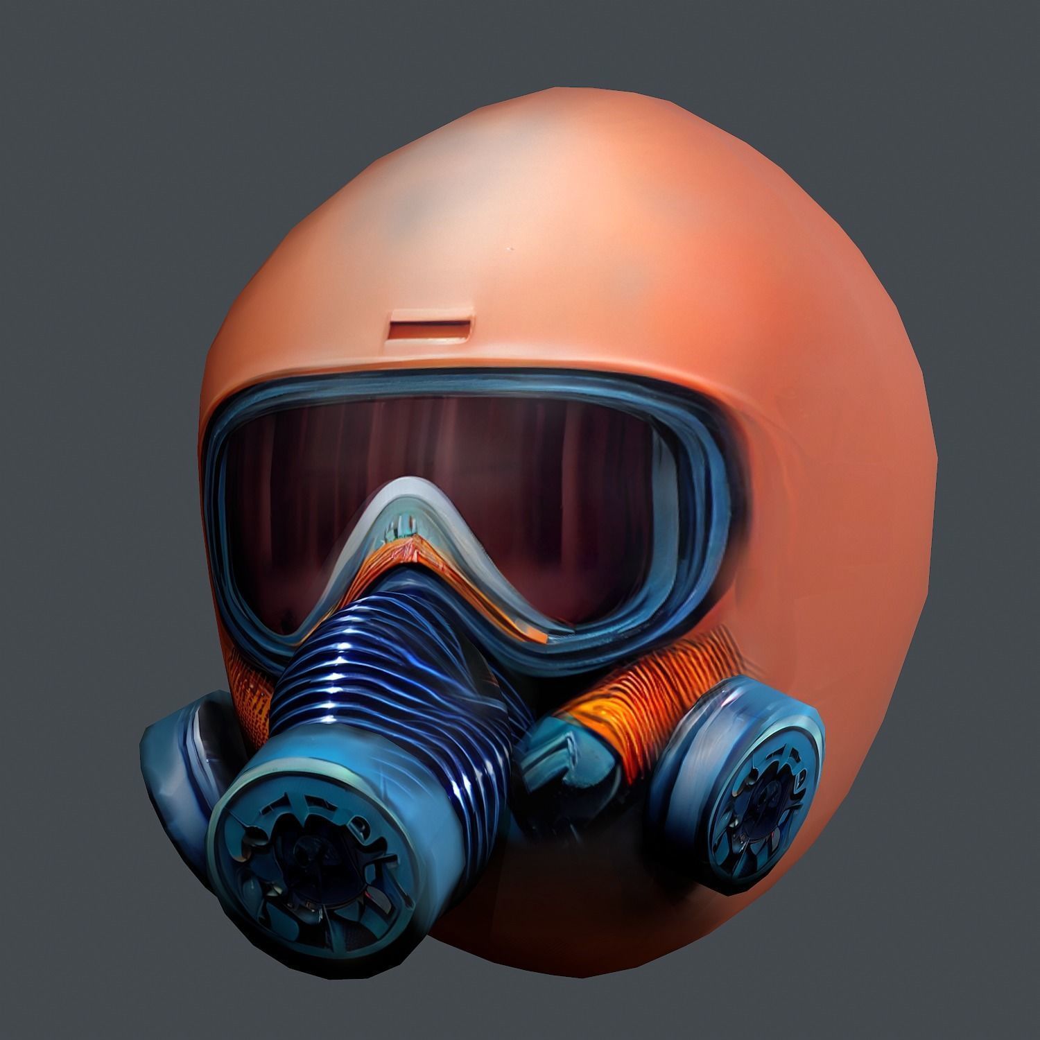 Gas mask helmet scifi Low-poly character art game space  Low-poly 3D model_5