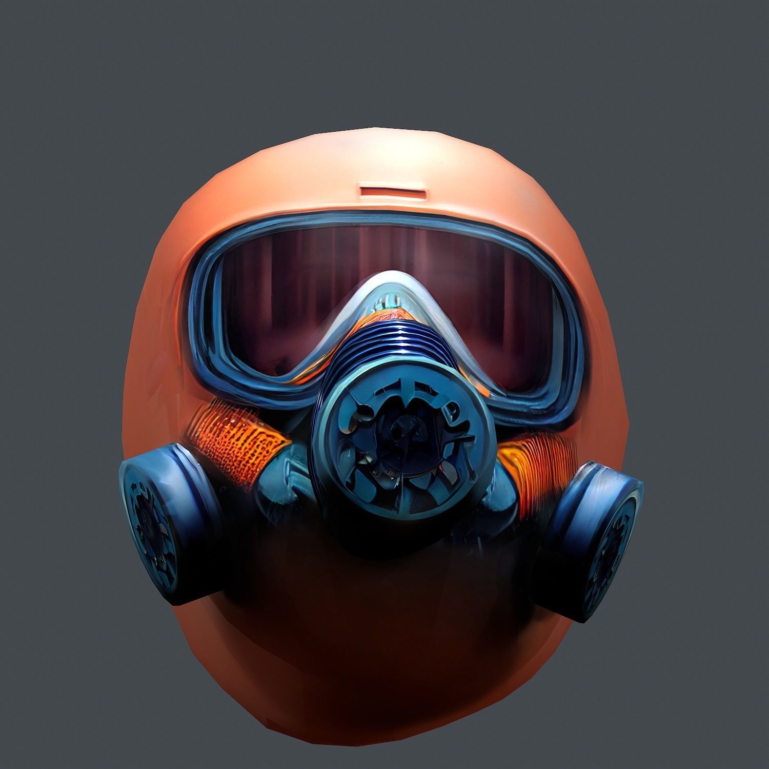 Gas mask helmet scifi Low-poly character art game space  Low-poly 3D model_6