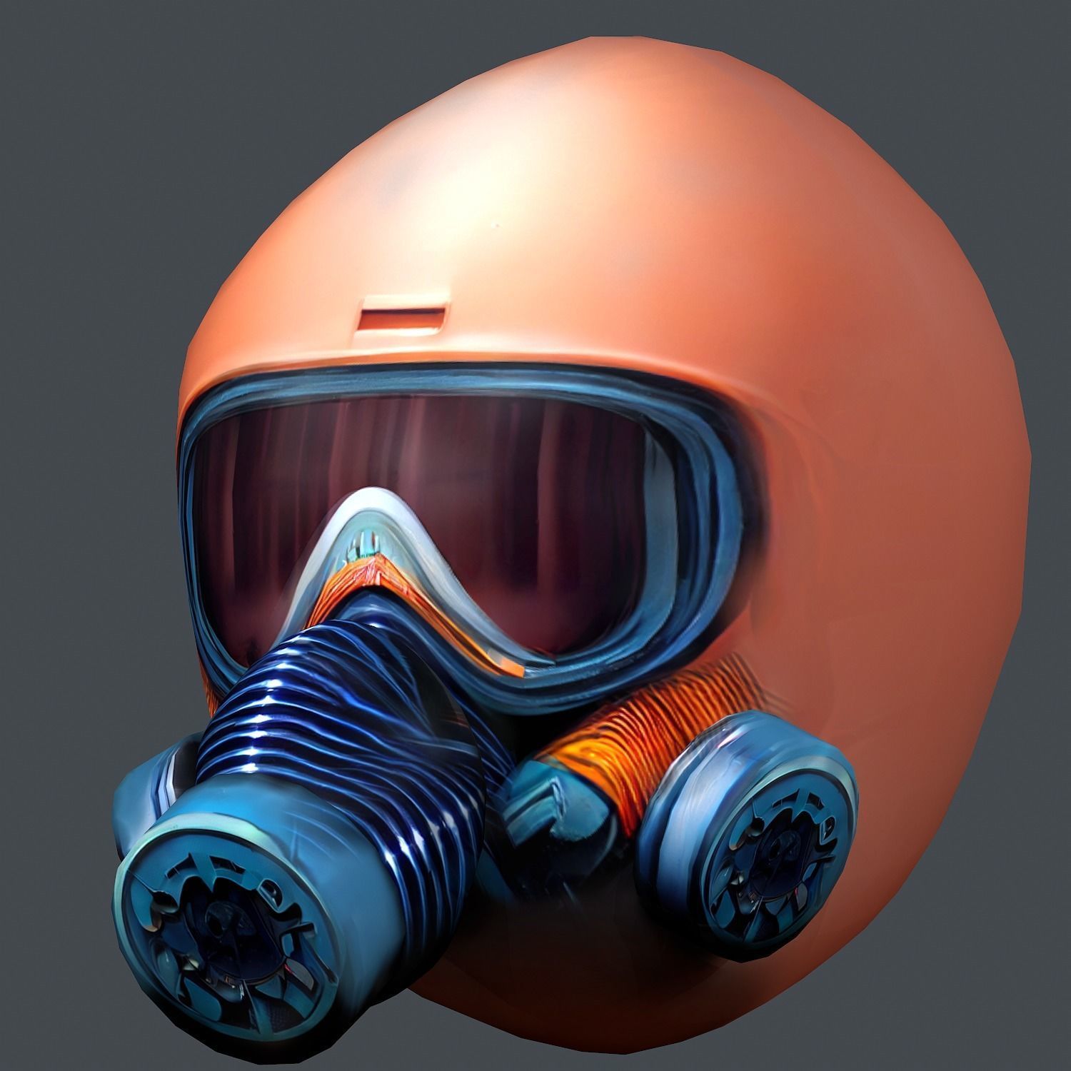 Gas mask helmet scifi Low-poly character art game space  Low-poly 3D model_2