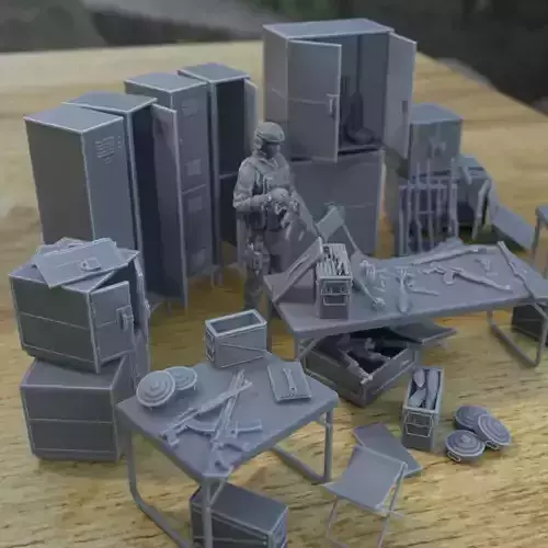 SAFE STORAGE FOR ARTILLERY FOR WAR TERRAIN 1-35 SUPPORTED STL