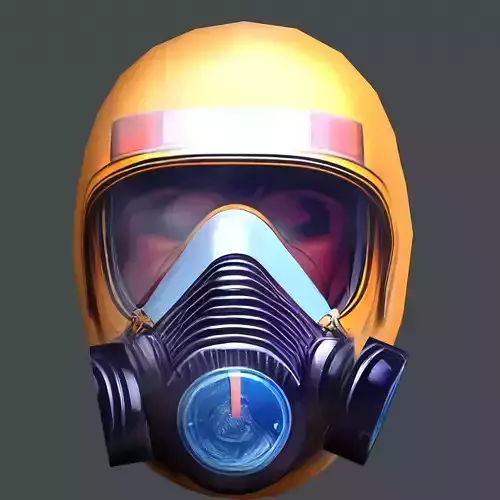 Gas mask helmet scifi Low-poly character art game space