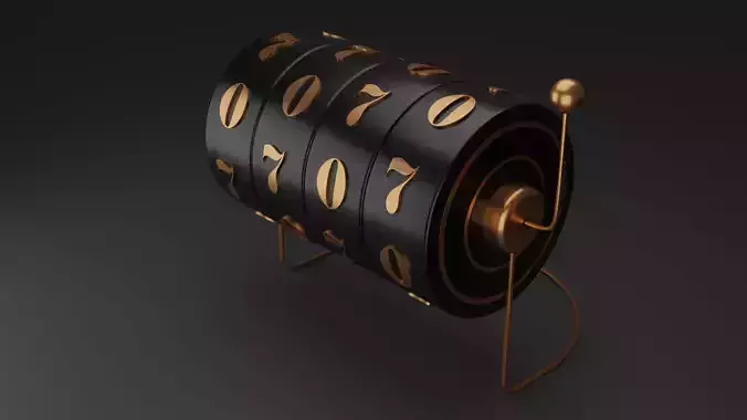 Slot machine with lucky sevens jackpot 3D model