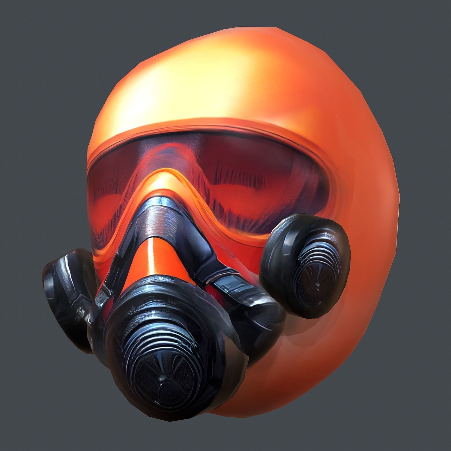 Gas mask helmet scifi Low-poly character art game space Low-poly 3D model_4