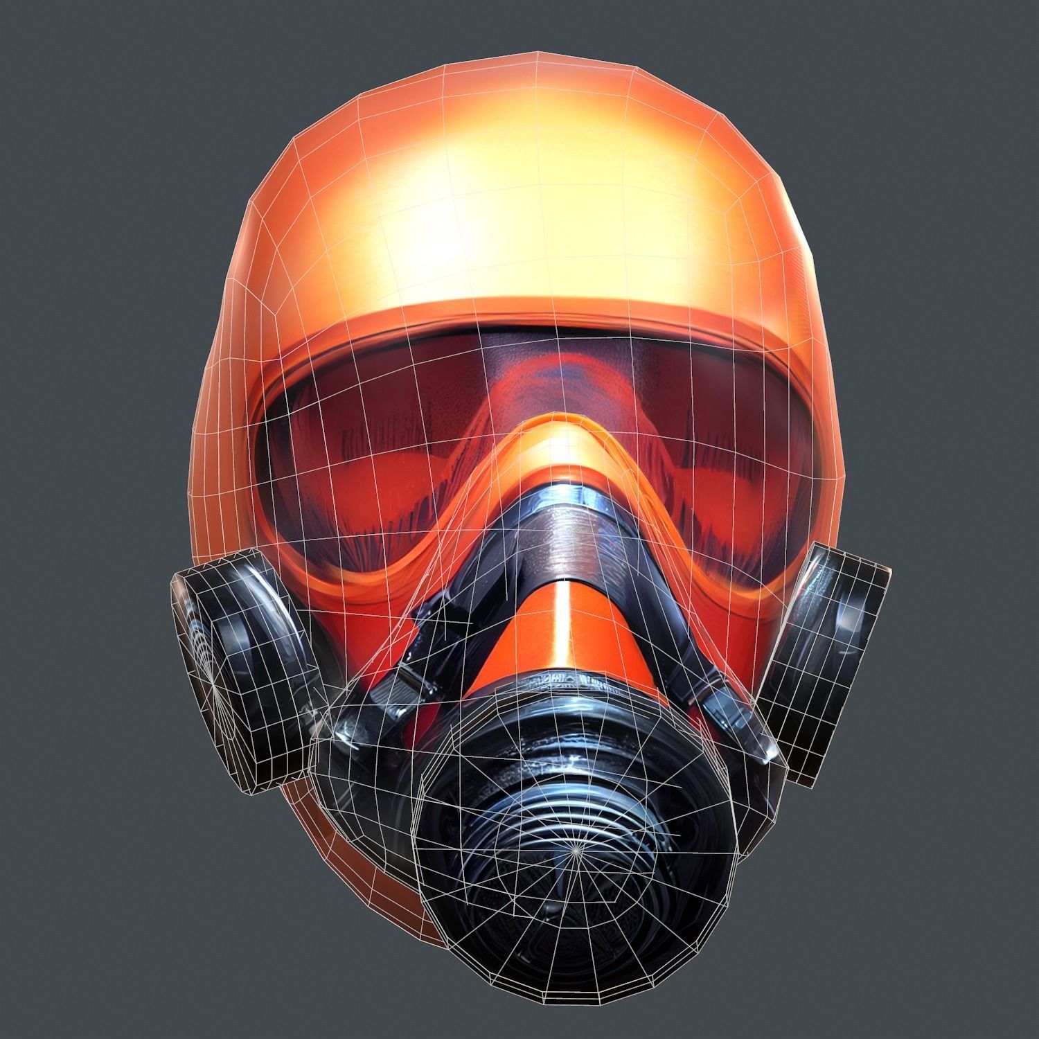 Gas mask helmet scifi Low-poly character art game space Low-poly 3D model_8