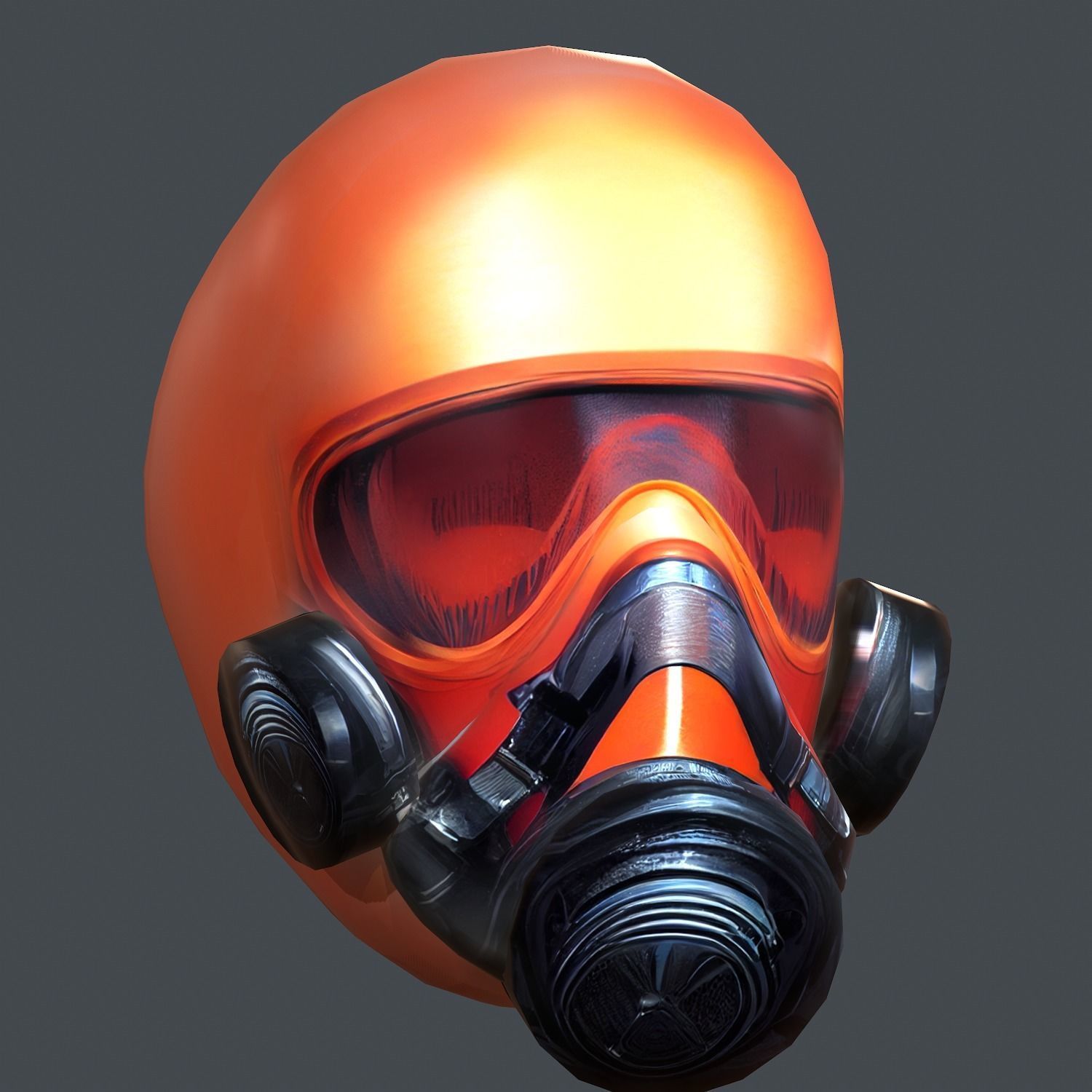 Gas mask helmet scifi Low-poly character art game space Low-poly 3D model_2