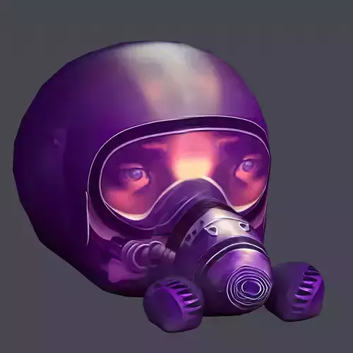 Gas mask helmet scifi Low-poly character art game space Low-poly 3D model