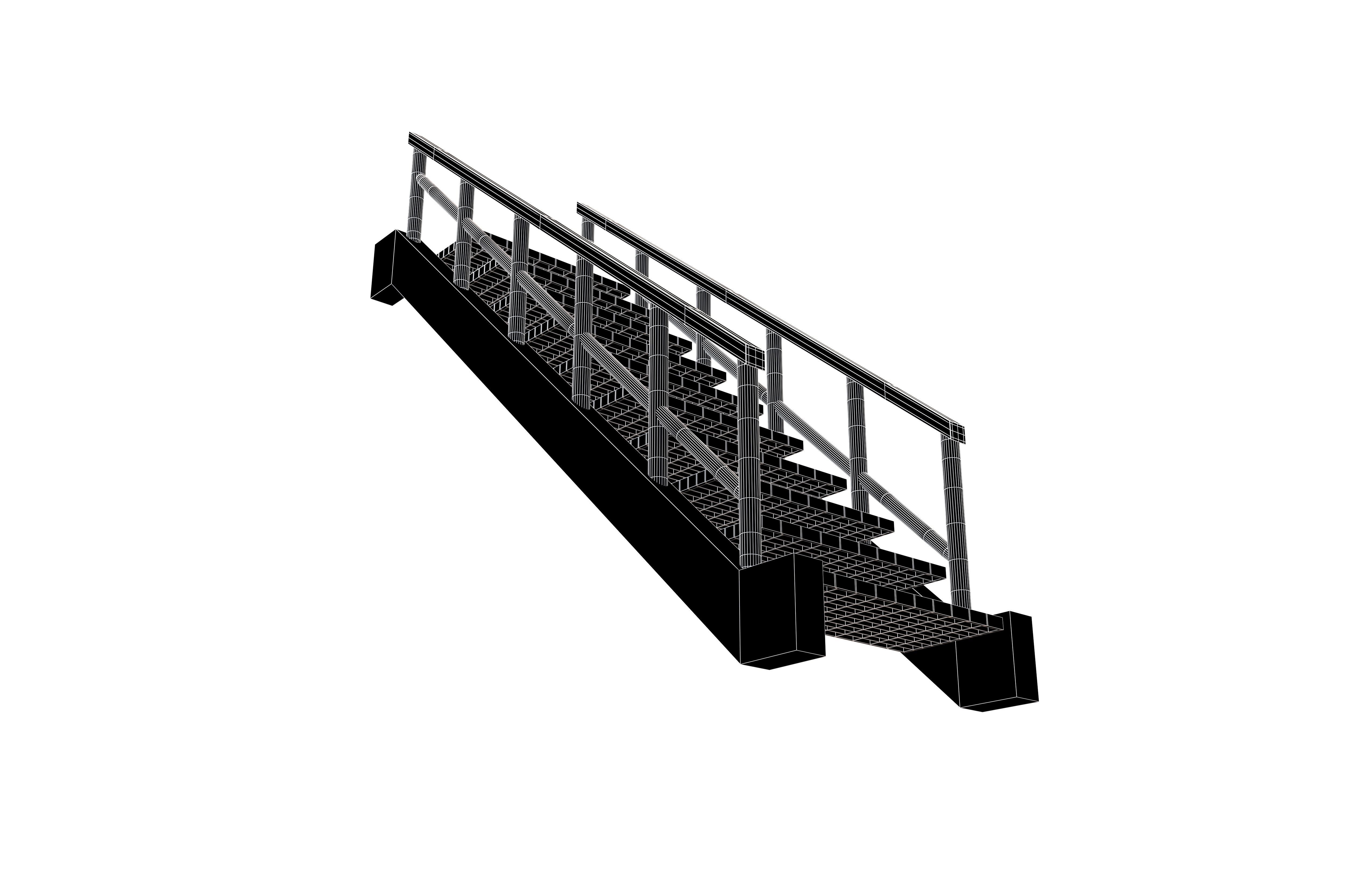 Grate Stairs v1 002 Low-poly 3D model_7