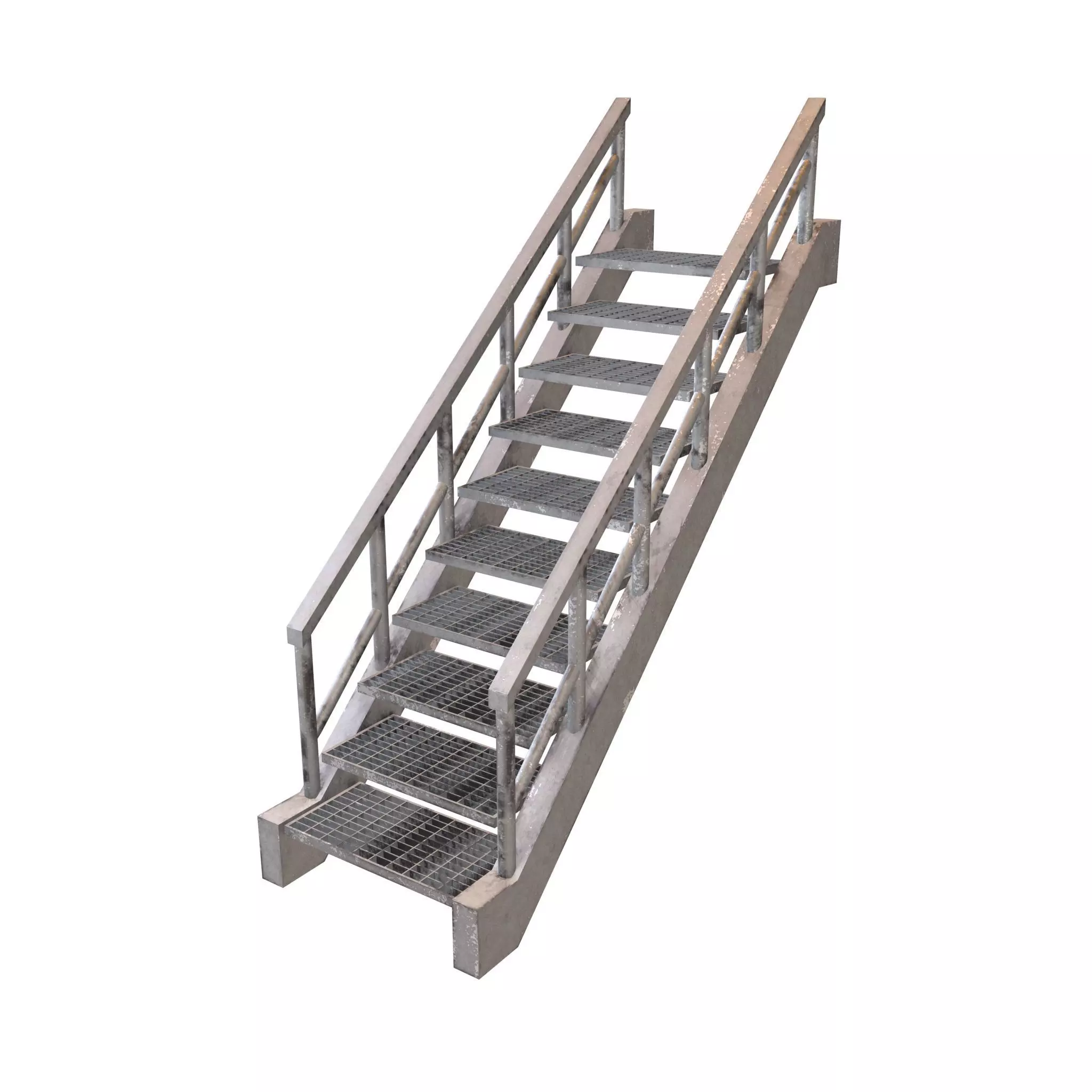 Grate Stairs v1 002 Low-poly 3D model_0
