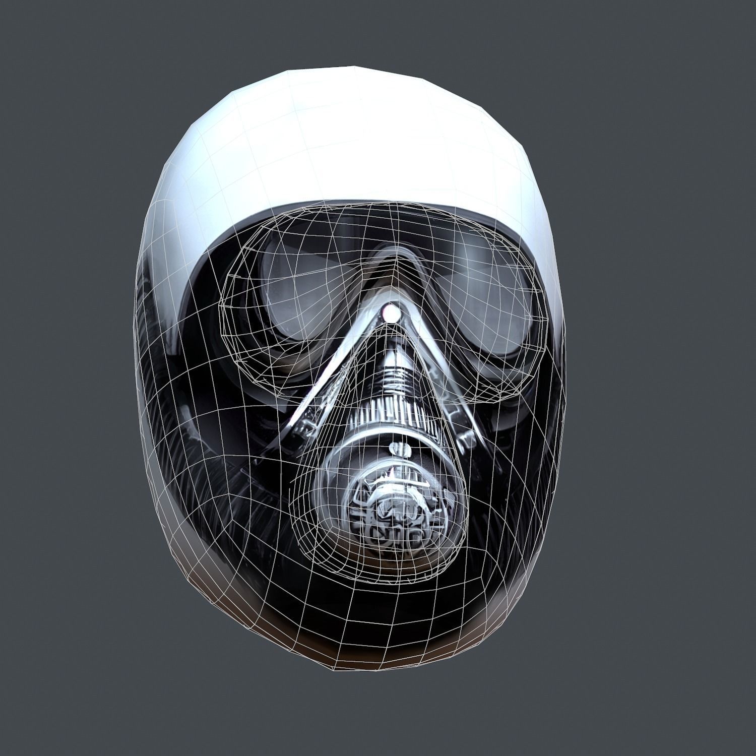 Gas mask helmet scifi Low-poly character art game Low-poly 3D model_9