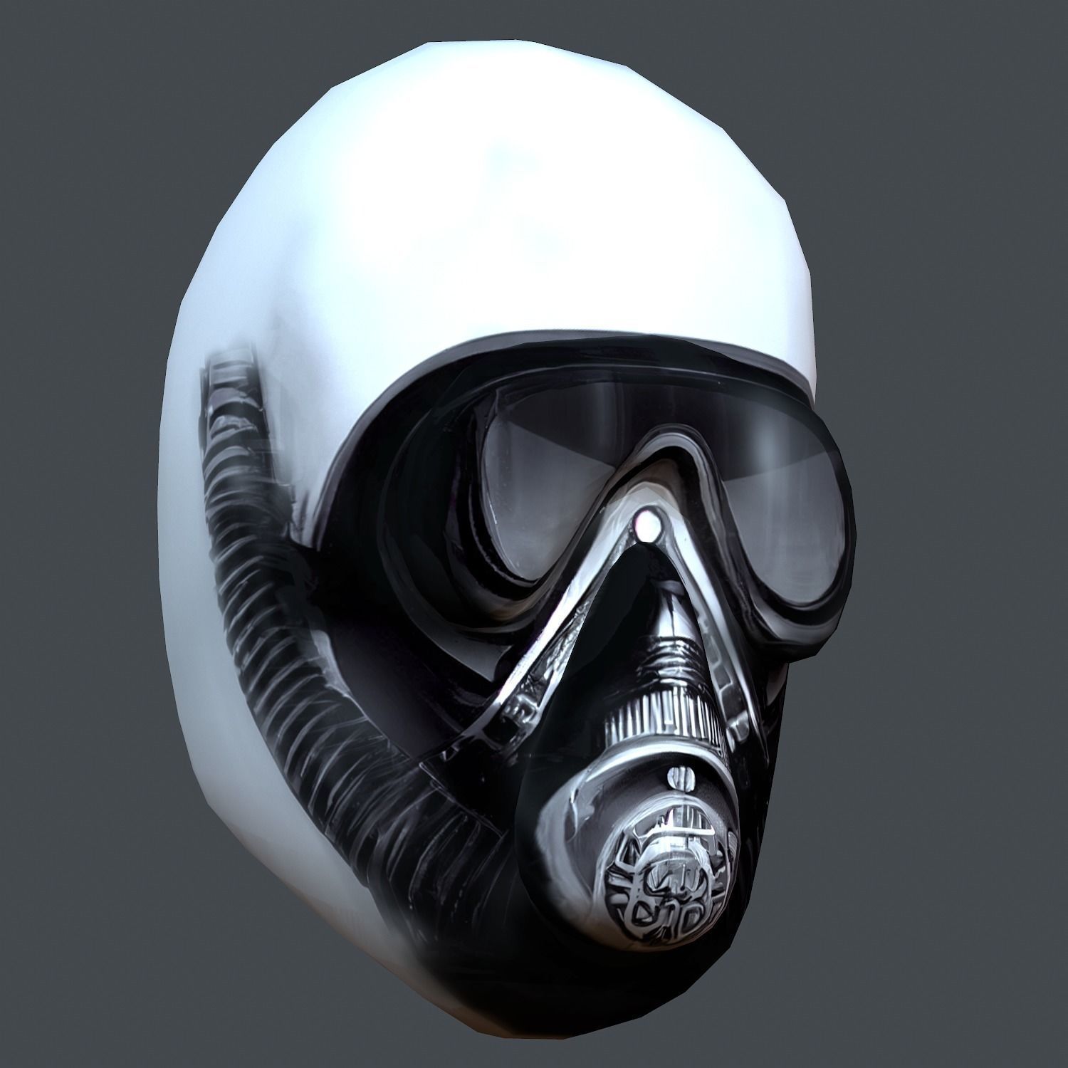 Gas mask helmet scifi Low-poly character art game Low-poly 3D model_1