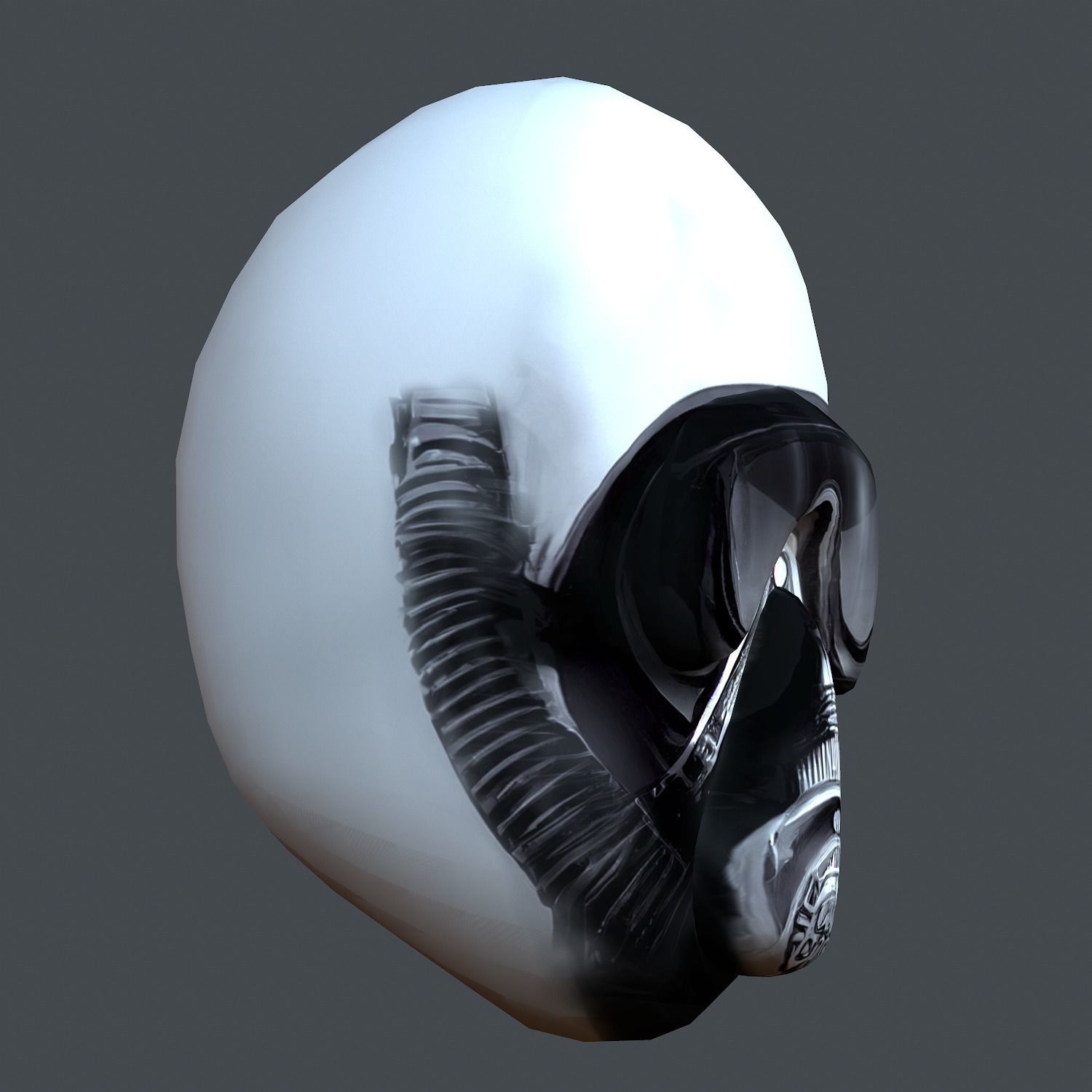 Gas mask helmet scifi Low-poly character art game Low-poly 3D model_3
