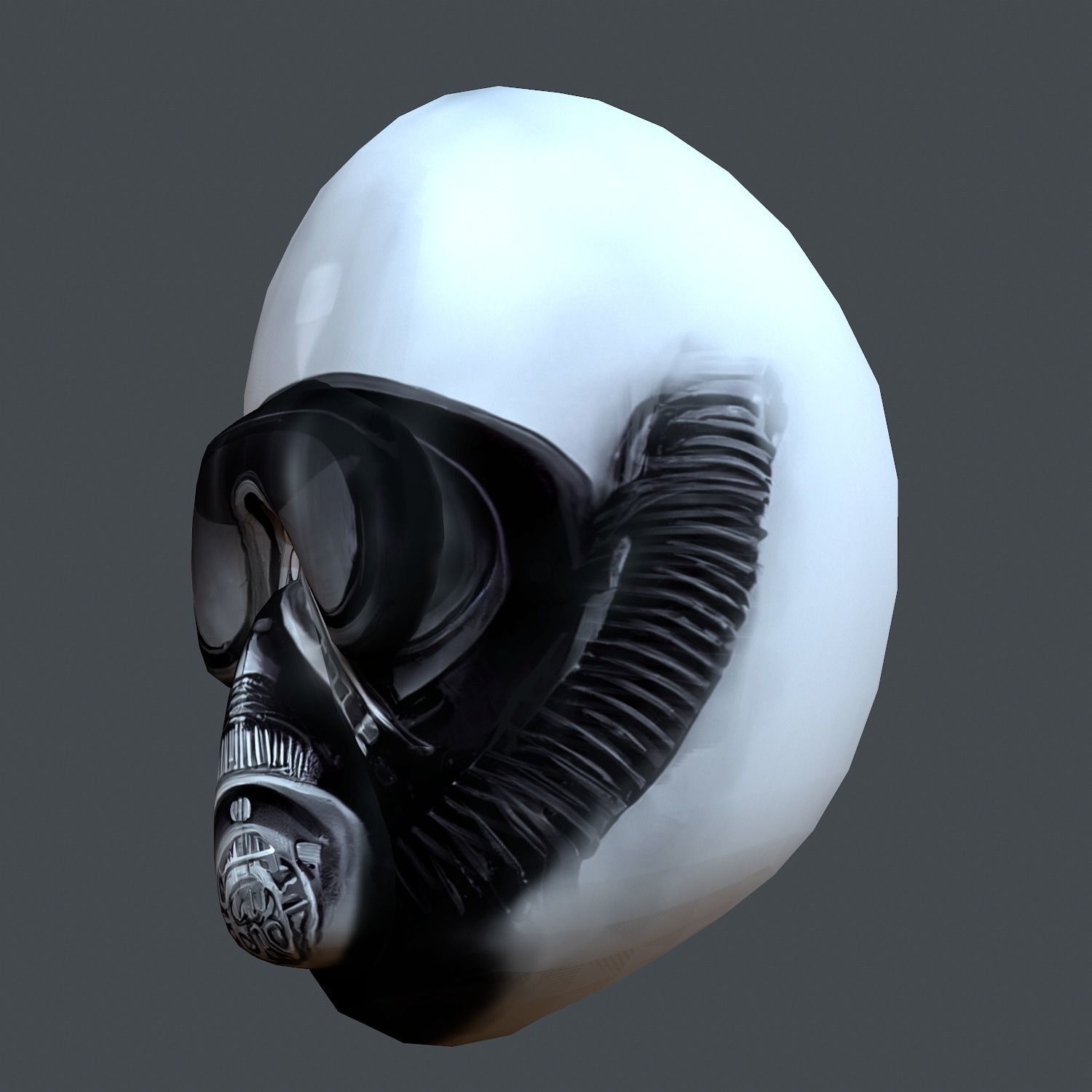 Gas mask helmet scifi Low-poly character art game Low-poly 3D model_4