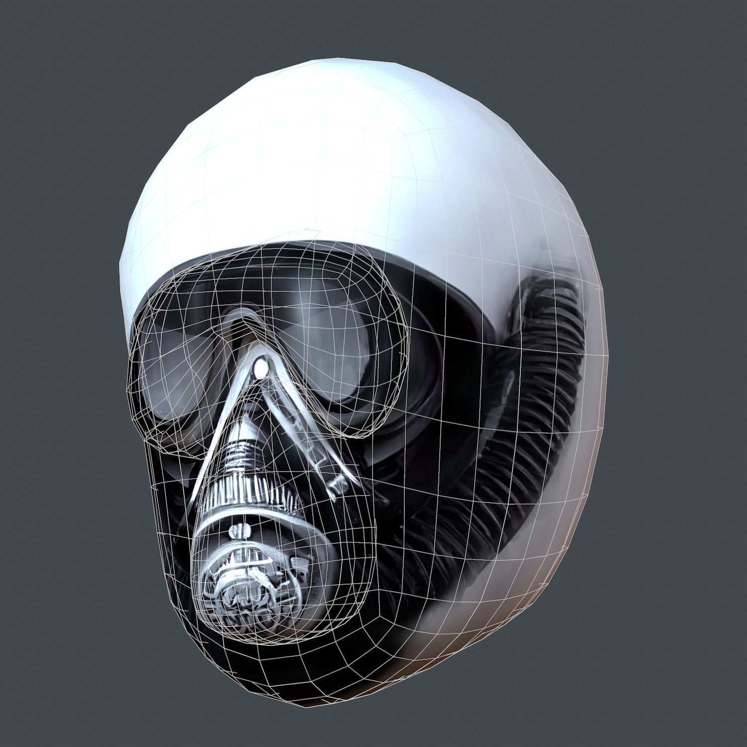 Gas mask helmet scifi Low-poly character art game Low-poly 3D model_10