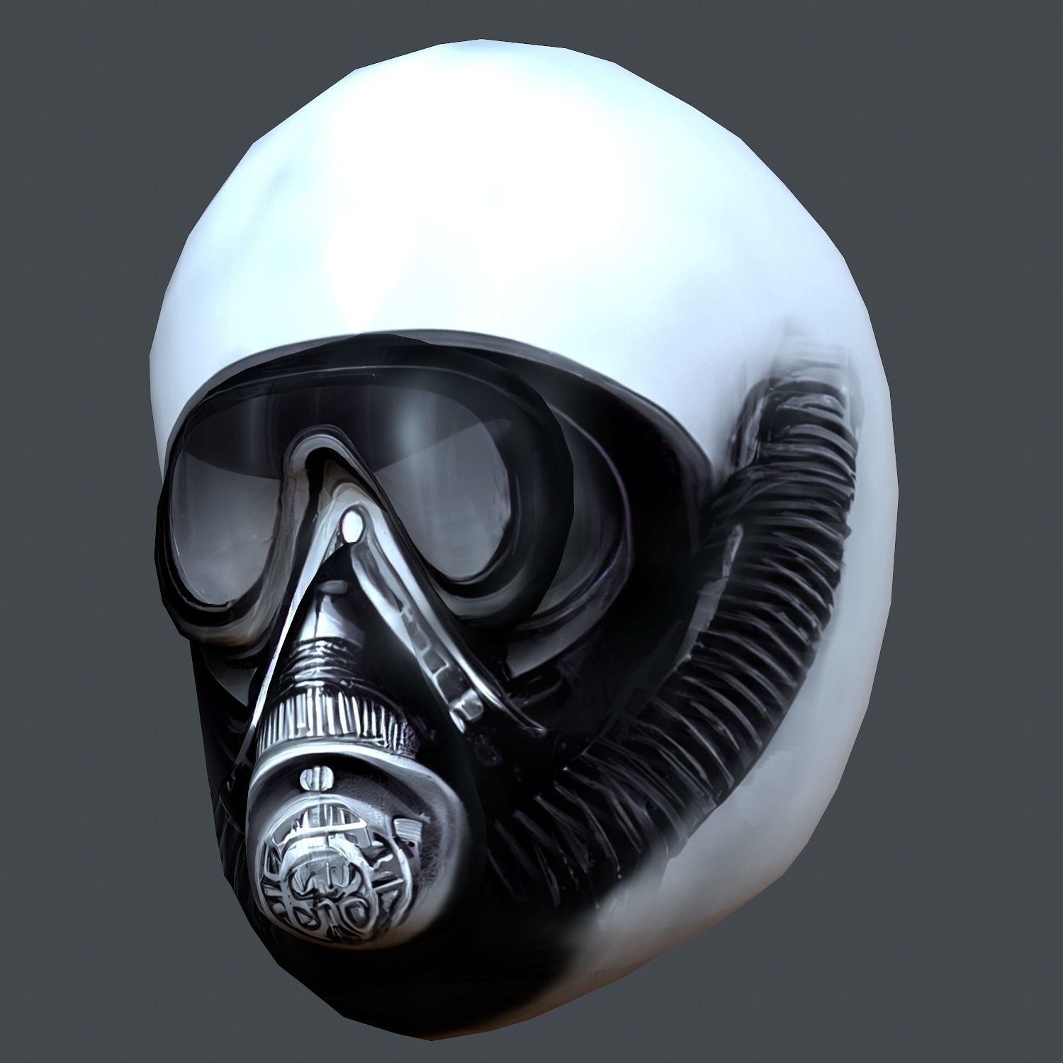 Gas mask helmet scifi Low-poly character art game Low-poly 3D model_2