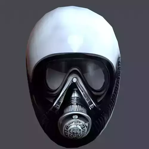 Gas mask helmet scifi Low-poly character art game