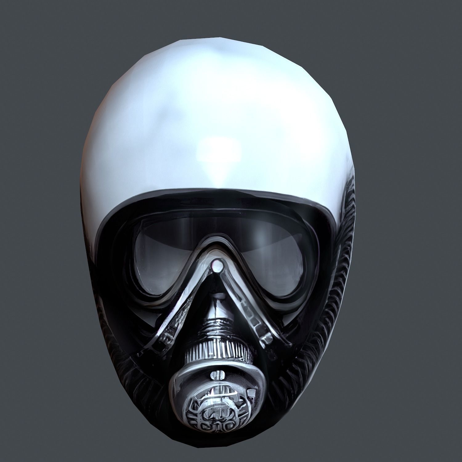 Gas mask helmet scifi Low-poly character art game Low-poly 3D model_7