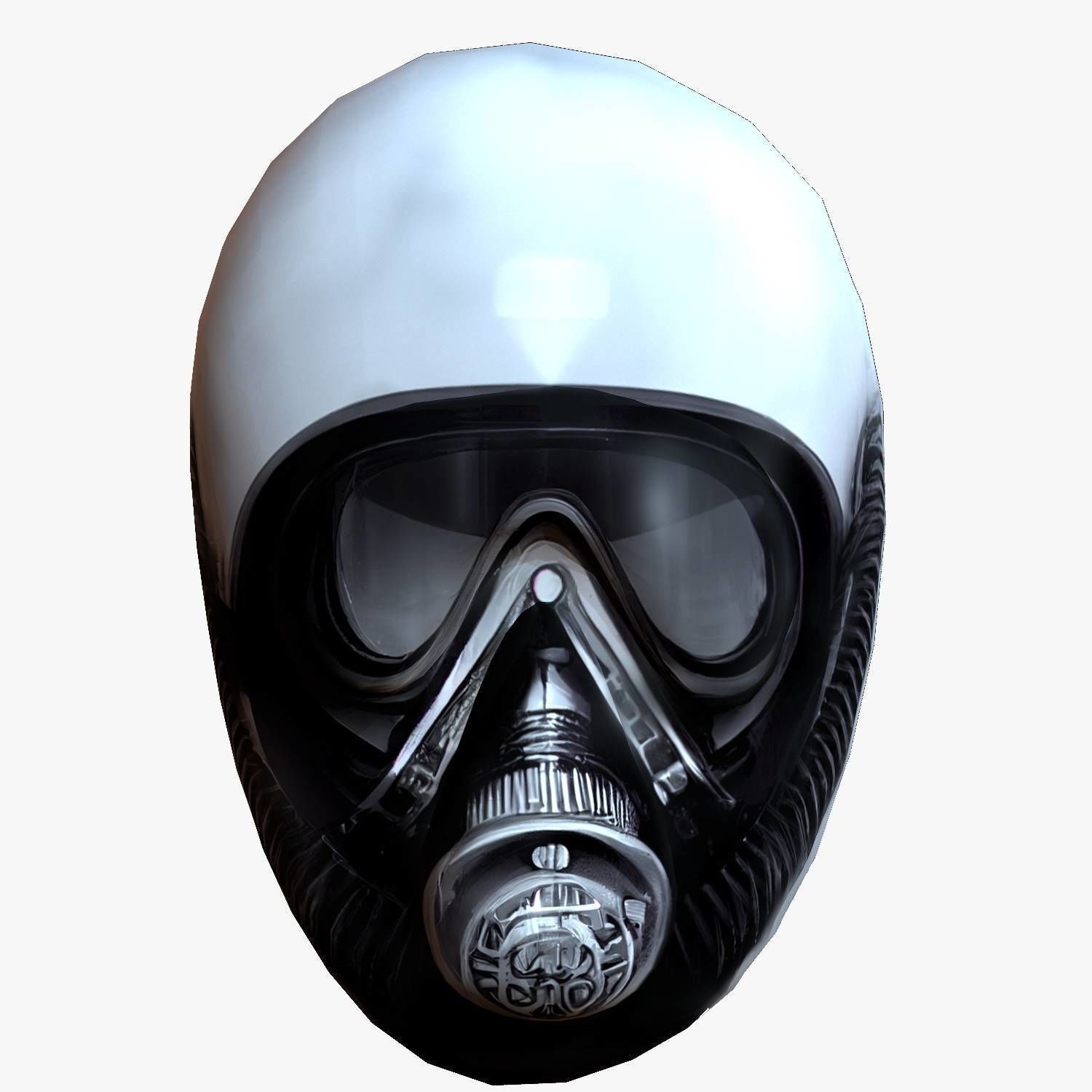 Gas mask helmet scifi Low-poly character art game Low-poly 3D model_6