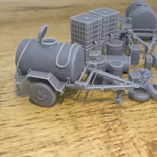 MILITARY FUEL PROPS FOR WAR TERRAIN 1-35 SUPPORTED STL 3D print model
