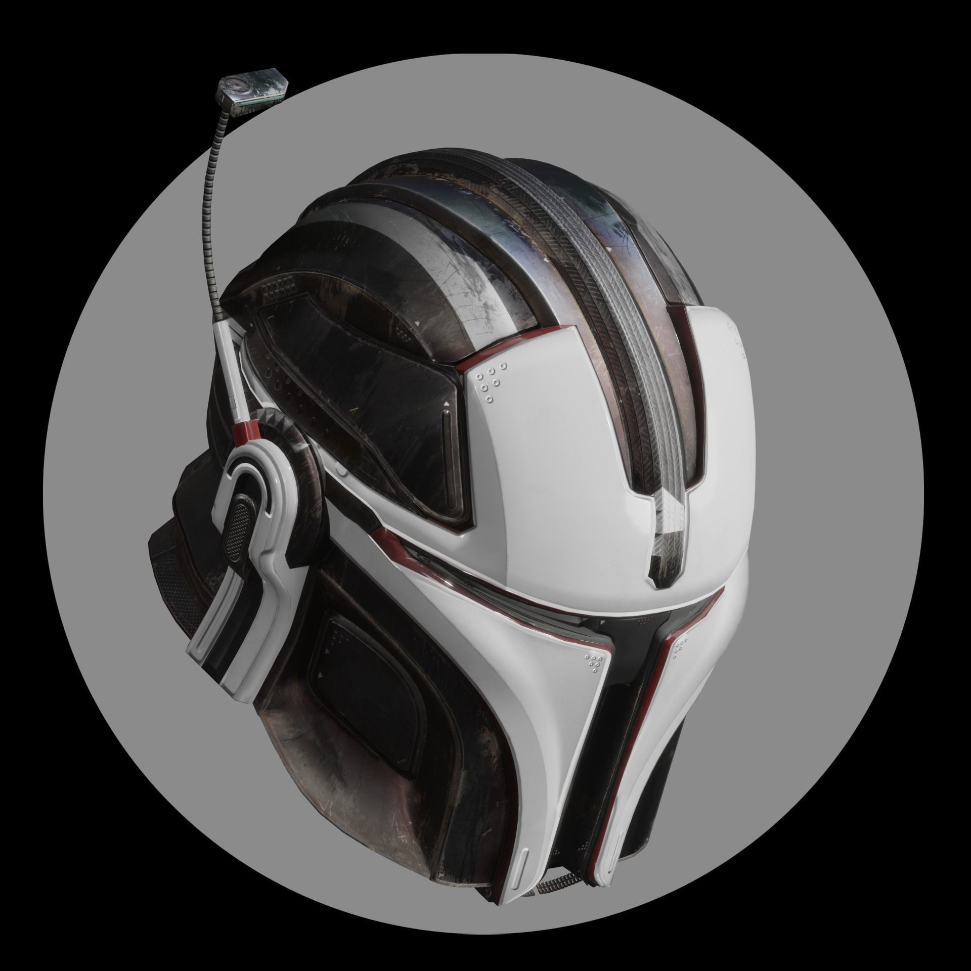 Mandalorian Helmet Model and Texture Low-poly 3D model_4