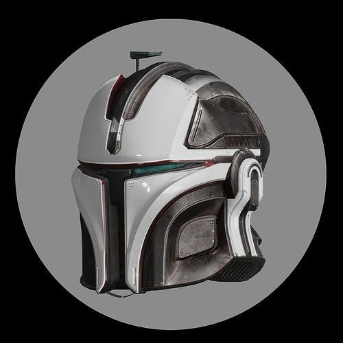 Mandalorian Helmet Model and Texture Low-poly 3D model