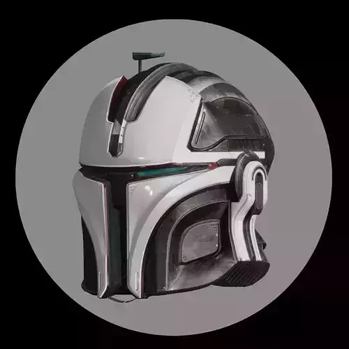 Mandalorian Helmet Model and Texture Low-poly 3D model