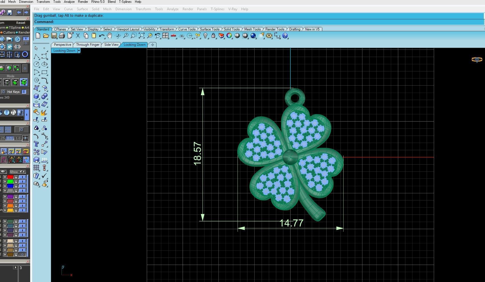 Pendant Clover 3D print model_2