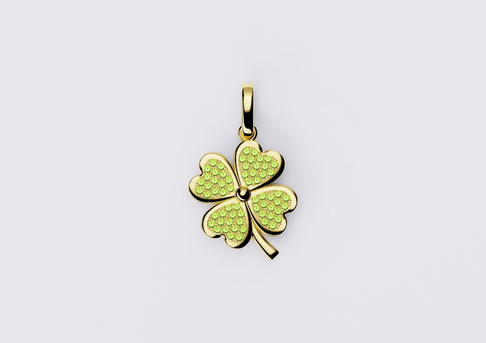 Pendant Clover 3D print model_1
