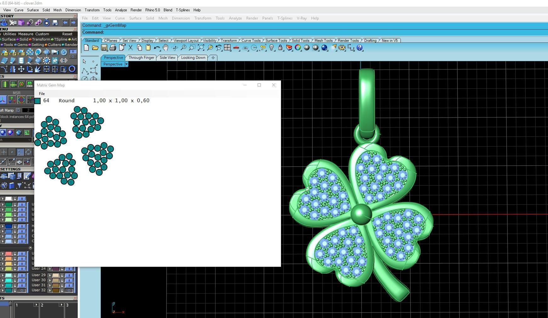Pendant Clover 3D print model_5