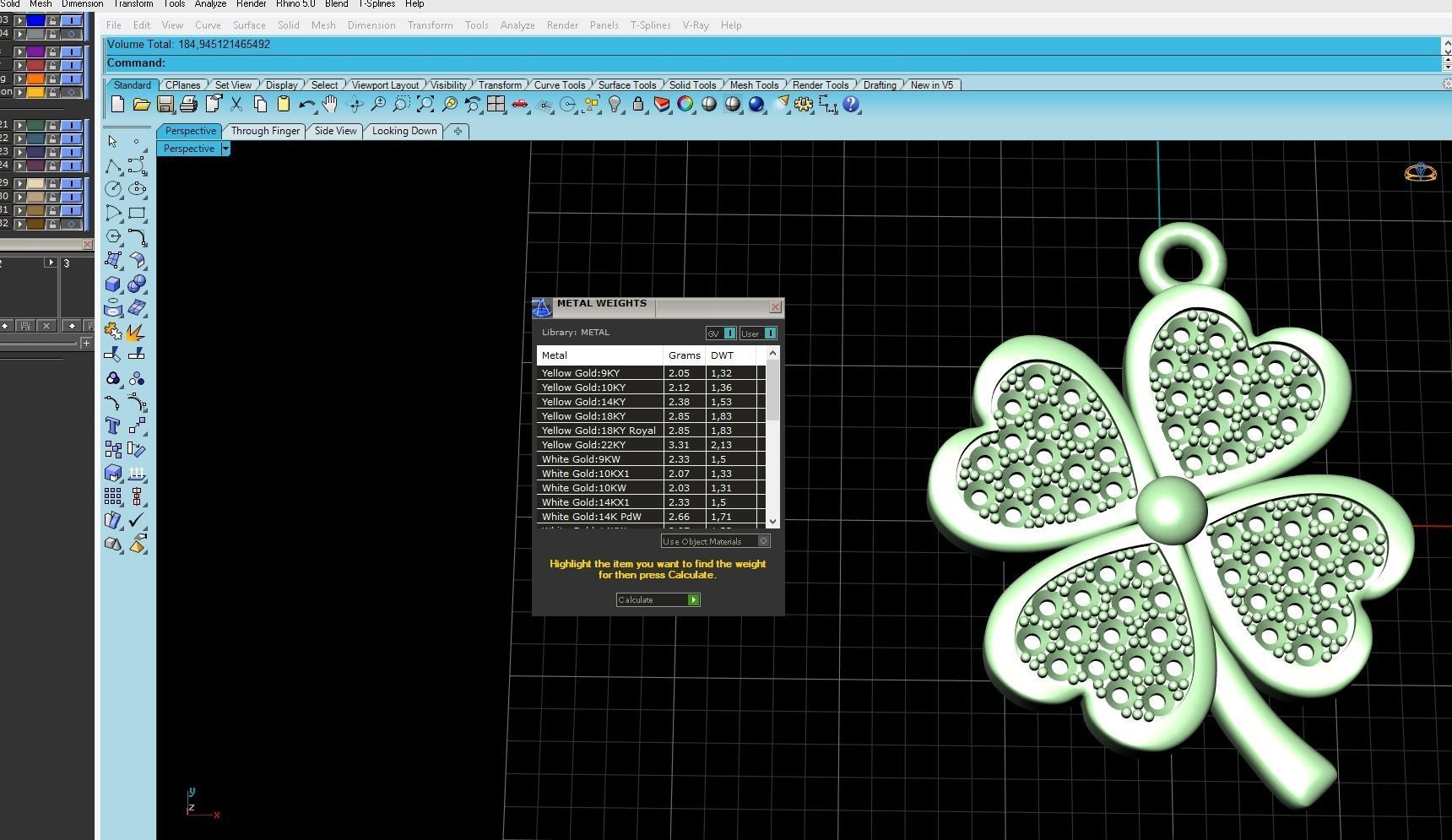 Pendant Clover 3D print model_8