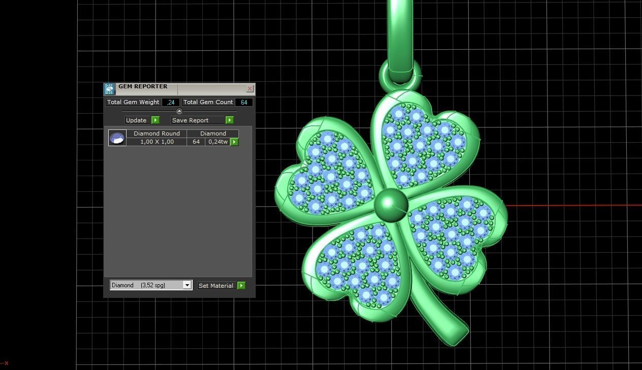 Pendant Clover 3D print model_6