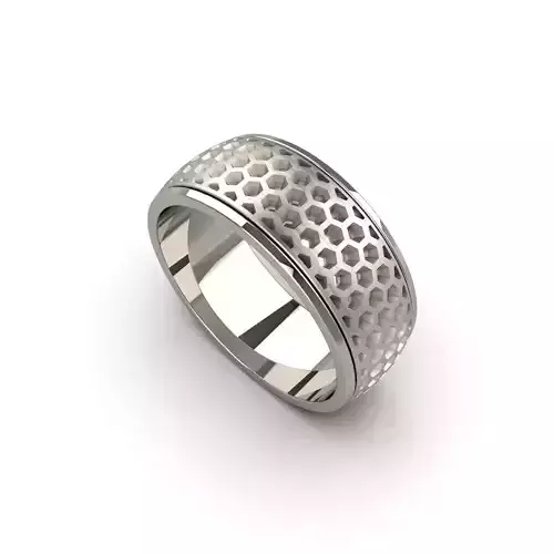 Ring with imitation honeycombs