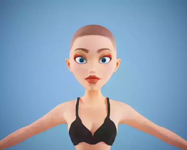 cartoon rigged  girl